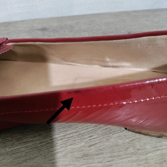 Tod's Red Patent Leather Slip On Loafers Size 7.5 - Picture 10 of 12